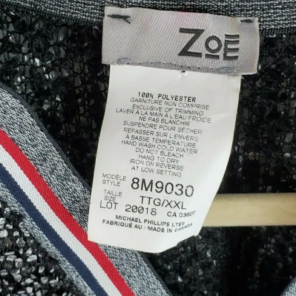 Zoe By Michael Phillips Jacket XXL Black & Silver - Picture 4 of 11